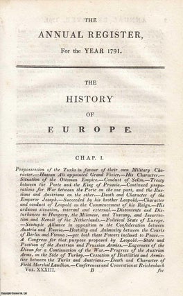 The History of Europe, for the year 1791. An original. Annual Register.