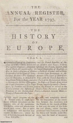 The History of Europe, for the year 1797. An original. Annual Register.
