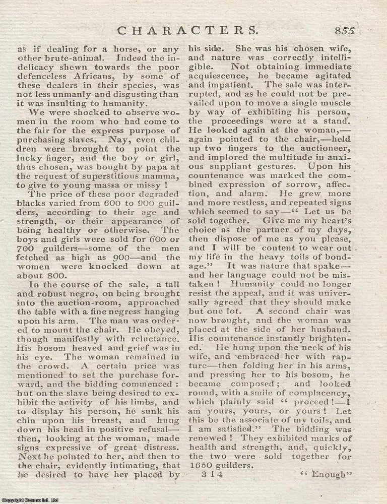 Item #358616 A Dutch Vendue of Slaves, at Berbische. From Pinckard's Notes on the Wet Indies,...