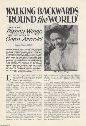 Item #358849 Plennie Wingo, Walking Backwards Round The World. 1933. This is an original article...
