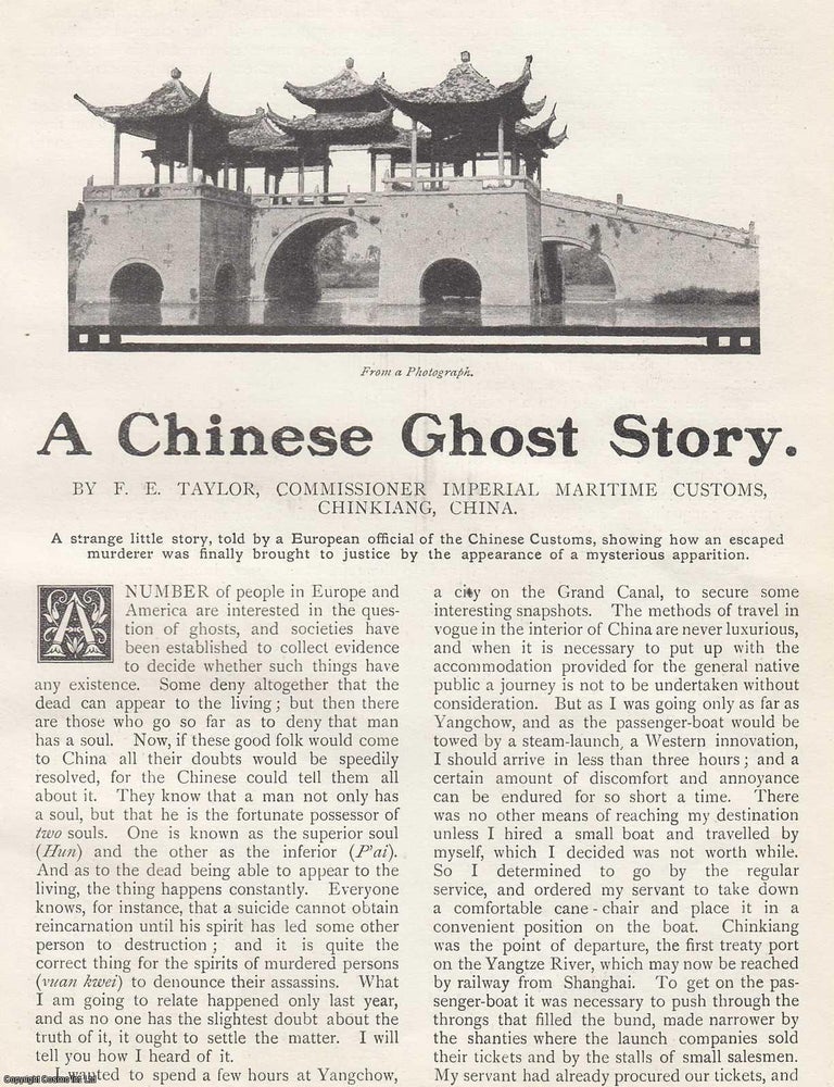Item #358878 A Chinese Ghost Story. 1911. 7 pages. An article printed in 1911, written by A Wide...