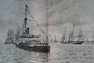 The Grand Naval Review, 1889. A large group of woodcut. NAVAL INTEREST.