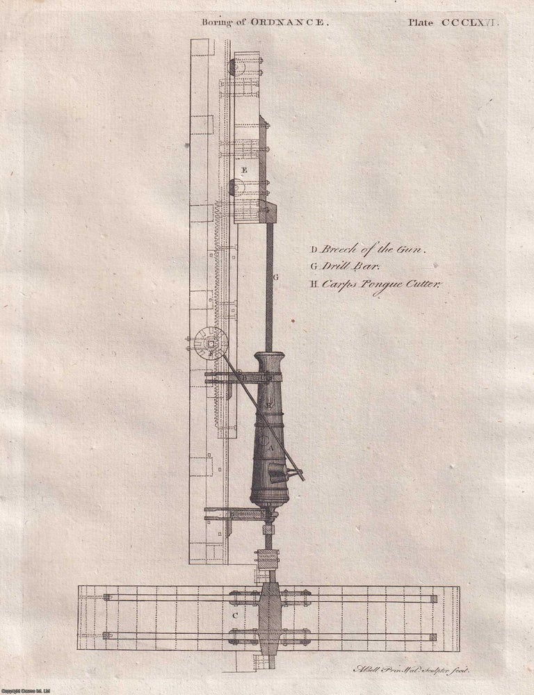 Item #358926 Ordnance, a general name for all sorts of great guns used in war. A rare original article from the Encyclopaedia Britannica, Dublin Edition 1797. ORDNANCE AND GREAT GUNS.