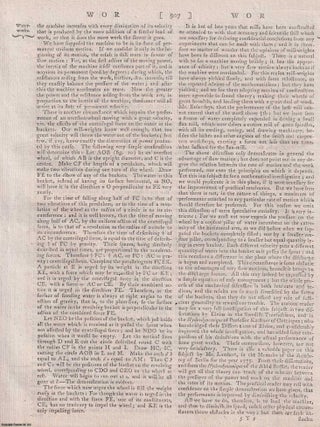 Waterworks including canals, conduits, locks, mills, and water engines, with 2 engraved copper plates. A rare original article from the Encyclopaedia Britannica, Dublin Edition 1797.