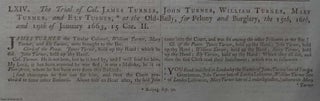 Item #359223 1776 Printing : The Trial of Colonel James Turner, John Turner, William Turner, Mary...