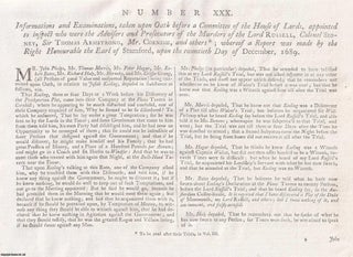 Item #359254 RYE HOUSE PLOT. Informations and Examinations, taken upon Oath before a Committee of...