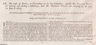 Item #359259 DUELLING. The Case of Duels; or Proceedings in the Star Chamber, against Mr William...