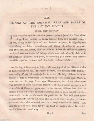 Remarks on the Principal Eras and Dates of the Ancient. Mr. John Bentley.