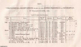Astronomical Observations made in the Upper Provinces of Hindustan. An. William Hunter Esq.