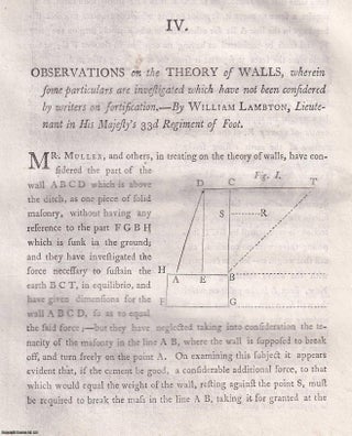 Item #359323 Observations on the Theory of Walls, wherein some particulars are investigated which...