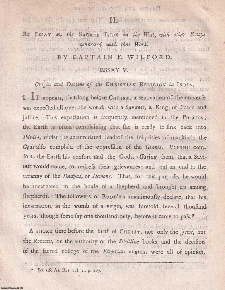 Item #359375 Origin and Decline of the Christian Religion in India; Of the two Tri-Cutadri or...