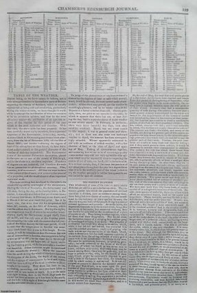 Item #359450 A Table of the Weather in Edinburgh from 1st Nov. 1835 until 31st March, 1836. An...