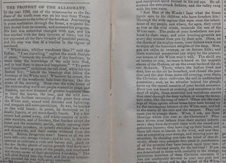 Item #359482 The Prophet of the Alleghany. Published by W. & R. Chambers, January 21, 1837, No....