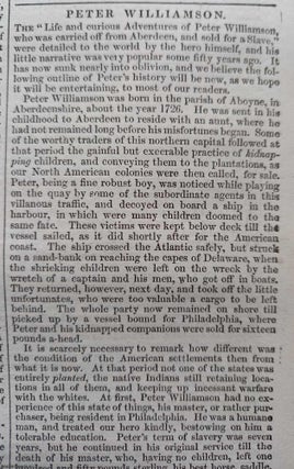 Item #359488 Peter Williamson, carried off from Aberdeen and sold as a slave. Published by W. &...
