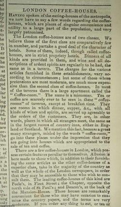 Item #359505 London Coffee Houses. Published by W. & R. Chambers, July 1, 1837, No. 283. 1837....