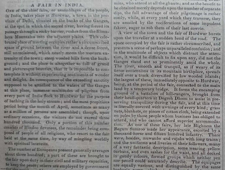 Item #359518 A Fair at Hurdwar, Delhi, in India. Published by W. & R. Chambers, September 30,...