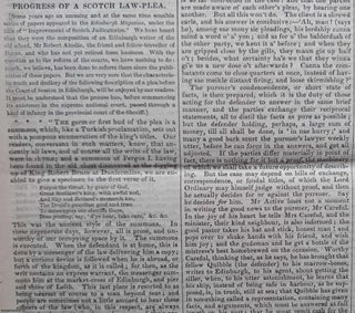 Item #359532 Progress of a Scotch Law Plea. Published by W. & R. Chambers, January 6, 1838, No....