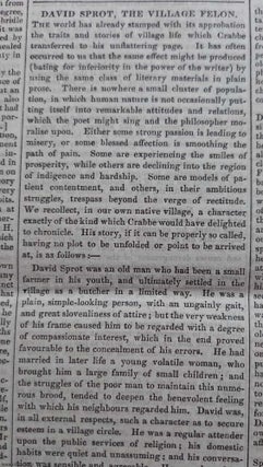 Item #359534 David Sprot, the Village Felon. Published by W. & R. Chambers, January 20, 1838, No....