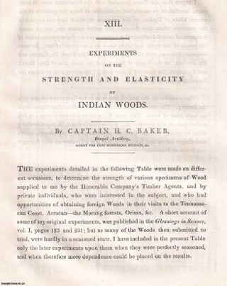 Item #359566 Experiments on the Strength and Elasticity of Indian Woods. An original article...