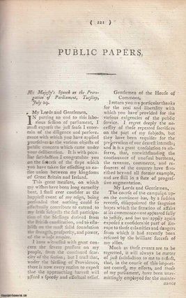 Item #359730 Public Papers, 1800. An original article from The New Annual Register for 1800. New...