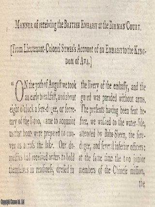 Observations on the Religion and Manners of Tibet, TOGETHER WITH Reception of the British Embassy at the Birman Court, TOGETHER WITH Customs and Character of the Birmans, TOGETHER WITH Manners and Customs of the Inhabitants of Malabar, TOGETHER WITH Particulars concerning the Djeouaby Arabs and the Bedouins. An original article from The New Annual Register for 1800.
