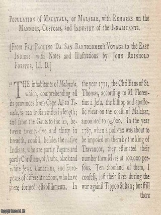 Observations on the Religion and Manners of Tibet, TOGETHER WITH Reception of the British Embassy at the Birman Court, TOGETHER WITH Customs and Character of the Birmans, TOGETHER WITH Manners and Customs of the Inhabitants of Malabar, TOGETHER WITH Particulars concerning the Djeouaby Arabs and the Bedouins. An original article from The New Annual Register for 1800.