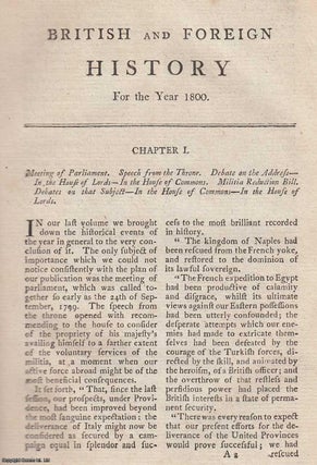 British and Foreign History for the Year 1800. An original. New Annual Register.