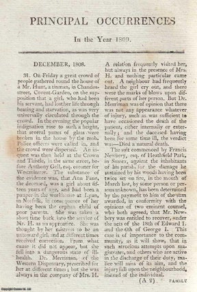 Item #359748 Principal Occurrences in the Year 1809. An original article from The New Annual...