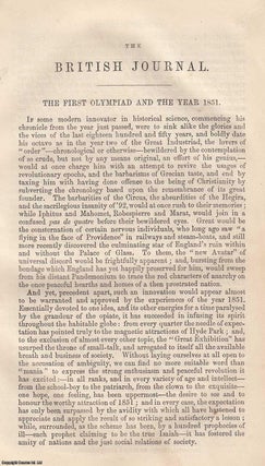 Item #359756 The First Olympiad and the Year 1851. An original article from The British Journal,...