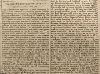 Item #360036 The 1841 Census : The Recent Population Returns. Ireland details of the census...