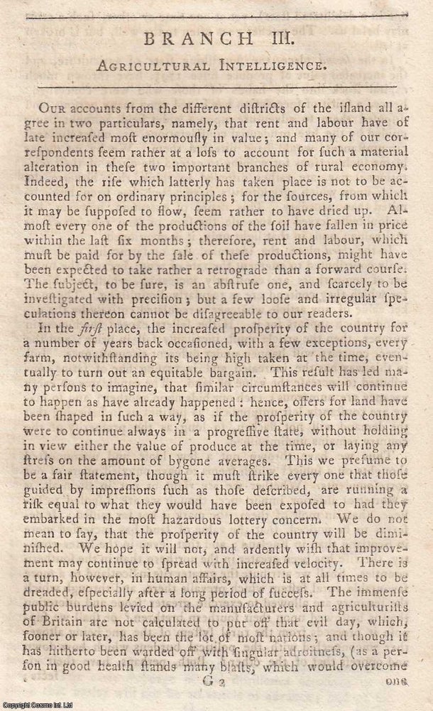 Item #360173 Agricultural Intelligence. Accounts of agricultural practices from a variety of...