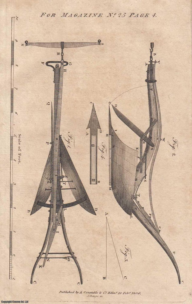 Item #360174 Plan and Profile of a Plough that will turn the Furrow to either side, intending for...