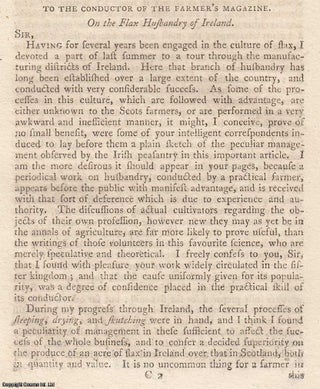 Item #360175 On the Flax Husbandry of Ireland. An original essay from The Farmer's Magazine,...