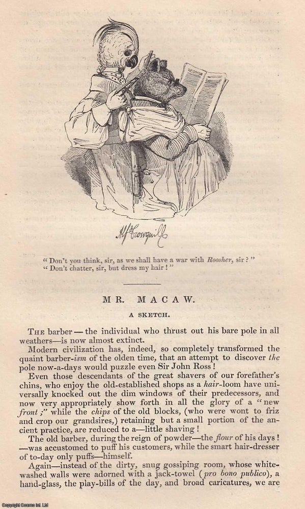 Item #360192 Mr Macaw. An original essay from Bentley's Miscellany, 1840. Charles Robert Forrester.