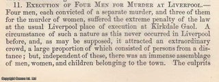 Item #360262 Execution of Four Men for Murder at Kirkdale Gaol, Liverpool. An original article...