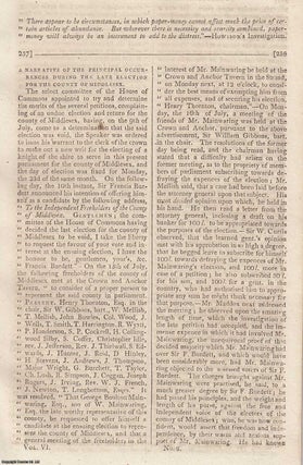 Item #360347 Middlesex Election, 1804. A Narrative of the Principal Occurences. An original essay...