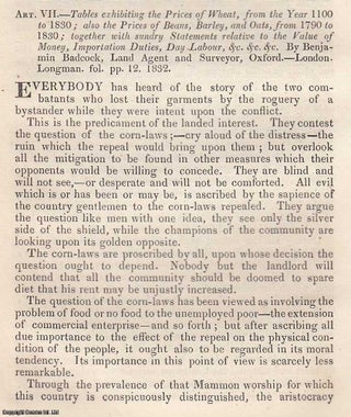 Item #360357 Causes of Distress of the Landed Interest. An original essay from The Westminster...