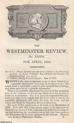 Item #360363 Equitable adjustment. An original essay from The Westminster Review, 1833. T P....