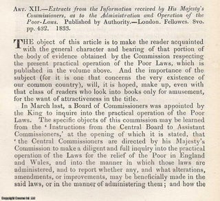 Item #360369 Results of the Poor Law Commission. An original essay from The Westminster Review,...