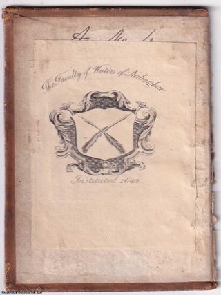 The Faculty of Writers of Stirlingshire, Instituted 1642. Decorative Bookplate. Undated, but from the design likely mid 18th century. Published by Undated..