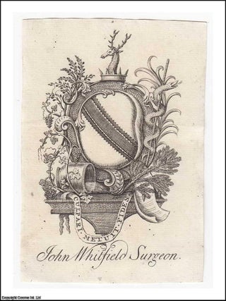 Heraldic Crest Bookplate. John Whitfield, Surgeon. Decorative Bookplate. Undated, but from the. SURGEON BOOKPLATE JOHN WHITFIELD.