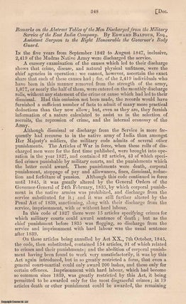 Item #360503 Remarks on the Abstract Tables of the Men Discharged from the Military Service of...