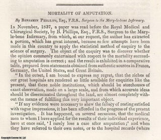 Item #360536 Mortality of Amputation. A rare original article from the Journal of the Royal...