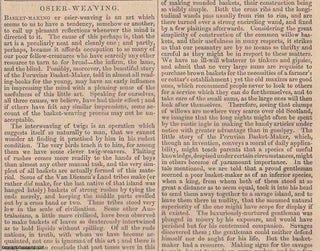 Item #360563 1843. Basket Weaving, or Osier Weaving. FEATURED in Chambers' Edinburgh Journal. A...