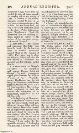 Item #360660 Accident and deaths at Kew Palace, Kew Botanic Gardens. An original article from The...