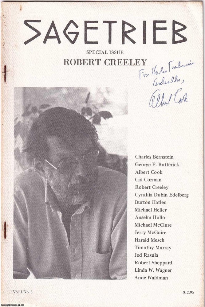 Item #360687 The Construct of Image: Olson and Creeley. Publisher's Offprint from Sagetrieb. Author's presentation copy. Published by Sagetrieb 1982. Albert Cook.
