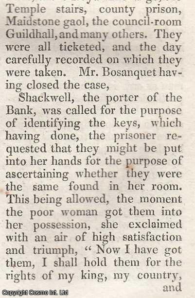 Key Theft. The trial of Elizabeth Dunham for taking two keys, the ...