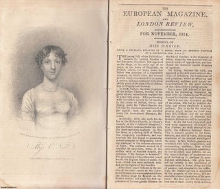 1814, The European Magazine for November. With a portrait of Miss O'Neill, Irish actress. An original Monthly part. 90 pages. An article printed in 1814, written by London Magazine.