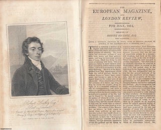 1814, The European Magazine for July. With a portrait of Robert Southey, and a folding plate of Samuel James' Patent Sofa. An original Monthly part.