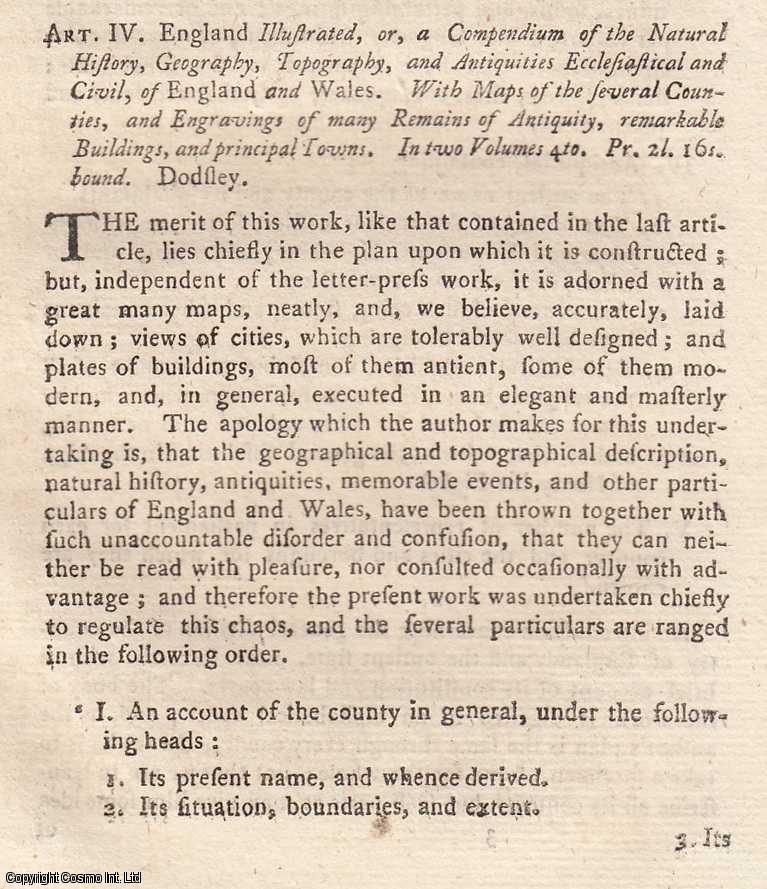 Item #360872 England, or a Compendium of The Natural History, Geography, Topography, &...